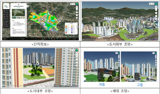 LH가 디지털트원을 활용해 구현한 3기 신도시 3D 모델. <LH 제공>